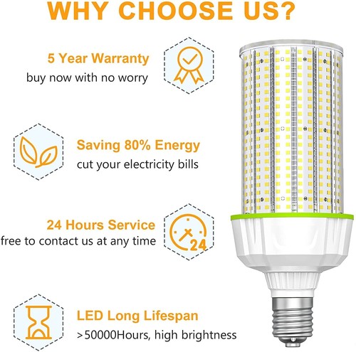 6-Pack 120W LED Corn Light Workshop Warehouse Street Bulb AC480V (500W Equival) - Picture 9 of 15