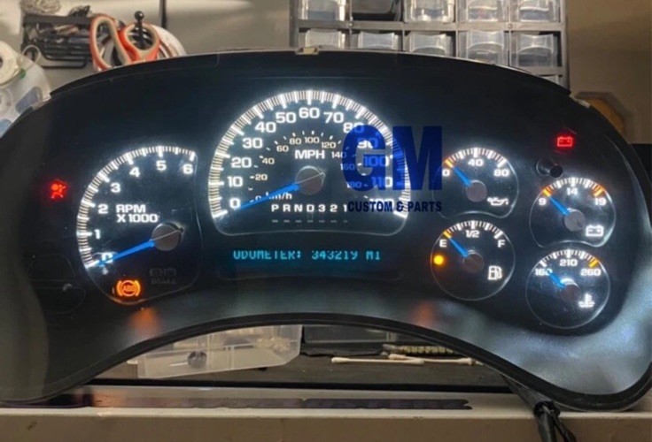 7 White SILVER Speedometer Gauge Cluster Needles 2003-2006 GMC - Foto 4