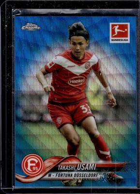 2018-19 Topps Chrome Bundesliga Blue Wave Refractor /99 Takashi Usami