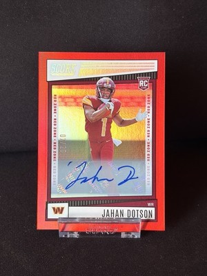 Jahan Dotson Score Rookie Auto /20 Red