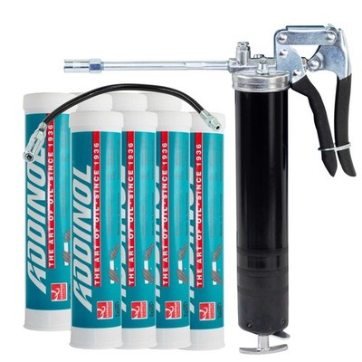 ADDINOL Mehrzweckfett L 2 8 X 400 g + Fettpresse BockTec Graphit Fett Kartusche 