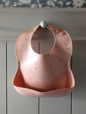 Set of Two Mushie Silicone Bibs with Crumb Catcher Pocket