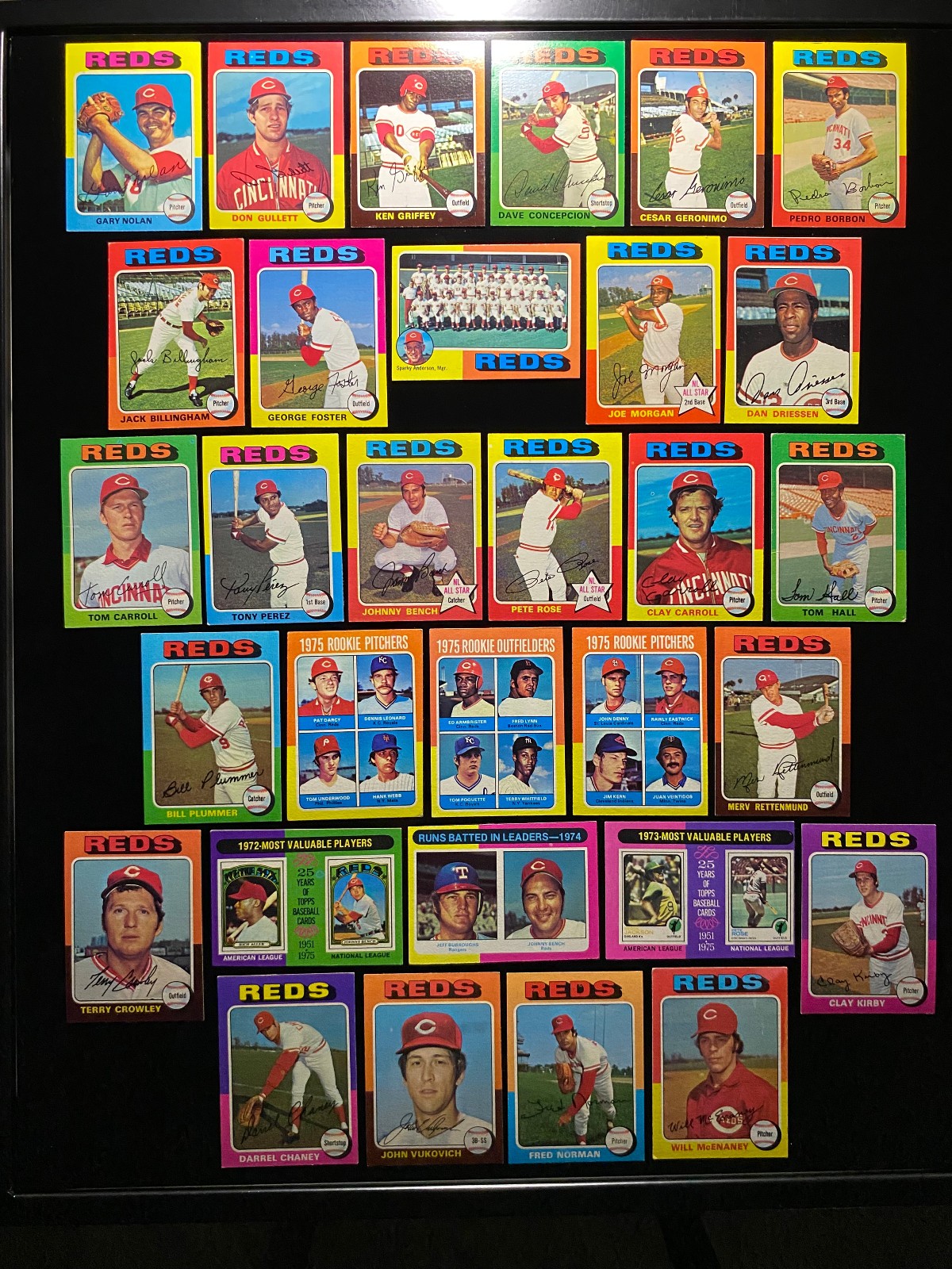 CINCINNATI REDS 1975 Topps Team Set! (31 Cards)Rose,Bench,Fred Lynn(RC),Morgan++