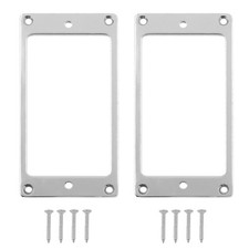 2 Pcs Flat Metal Humbucker Pickup Ring - Metal Flat Humbucker Cover Frame