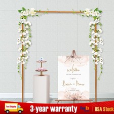 Wedding Arch Rack Rectangular Flower Decor Frame Stand Gold Metal Party Backdrop