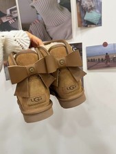 UGG Women's Ultra Mini Bailey Leather Bow Boot Shoes US4-US9 Size 35-40 NEW