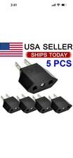5 PCS EU Euro Europe to US USA Power Jack Wall Plug Converter Travel Adapter Us