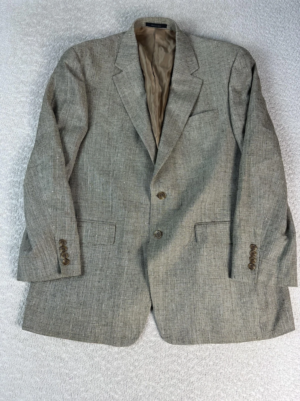 Lauren Ralph Lauren Blazer Mens 42R Tan Silk Sport Coat Jacket Classic Lined