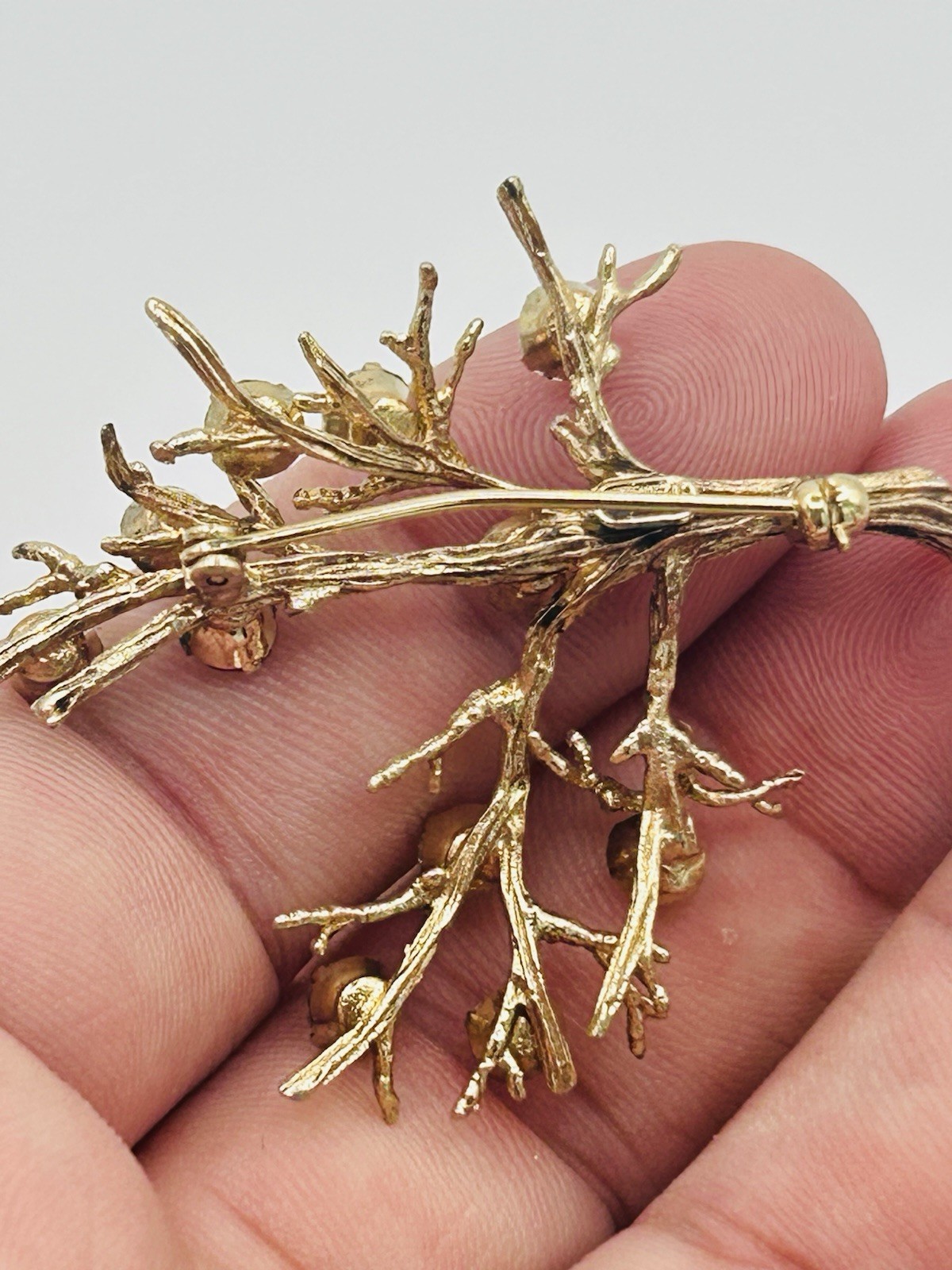 925 Sterling Solid Silver Tree Brooch Colorful Rh… - image 5