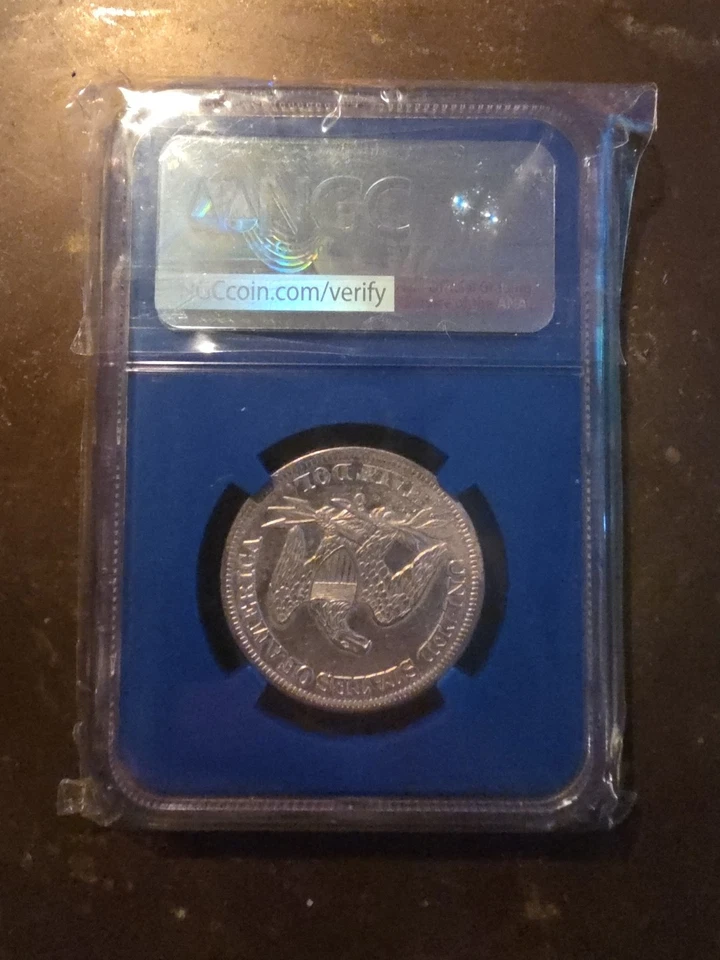 1858-O UNC! Medio dólar libertad sentada SS Republic naufragio NGC ¡sin circular! Foto 2 de 2