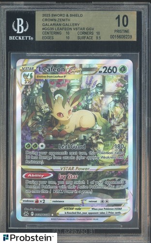 2023 Pokemon Crown Zenith #GG35 Leafeon VSTAR BGS 10 PRISTINE