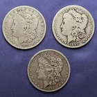 (X3) 1891-O Morgan Silver One Dollar Coins Lot of 3 Circulated, .900 Silver Coin