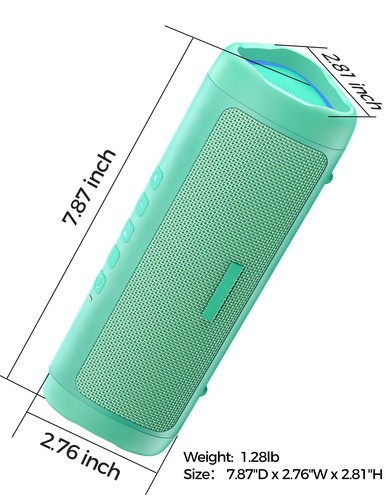 Bluetooth Lautsprecher mit HD-Sound, tragbar kabellos, IPX5 wasserdicht, bis zu 20... - Bild 8 von 8