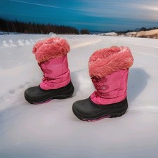 Kamik Boots Girls Size 1 US Youth SnowGypsy 3 Waterproof Faux Fur Hot Pink Black