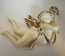 Cherub Angel Santa Anita pottery of CA, wall hanging antique MCM original