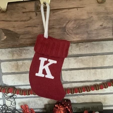 Letter K Wondershop Monogram Mini Christmas Stocking Initial Red Knit Target