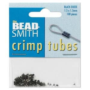 1.50x1.50mm Black Oxide Beadsmith Plated Crimp Tubes 100pcs