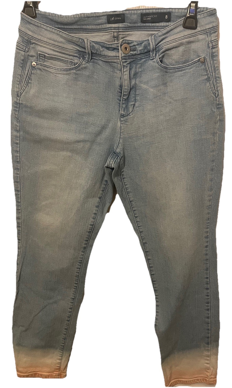 J. Jill Denim Authentic Fit Slim Ankle Jeans Women’s Size 8 Light Wash Ombré Hem
