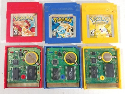Pokemon Red Blue Yellow Pikachu Authentic New Battery Nintendo Lot Tested Wear