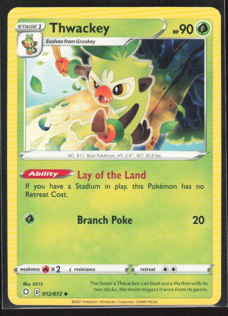 2021 Sword & Shield - Shining Fates Thwackey Stage 1/Uncommon #12