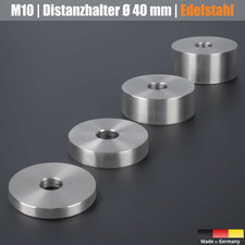 1-50 x Edelstahl Ronde Ø40mm Loch 10,5mm M10 U-Scheibe Kanten geschliffen 5-20mm