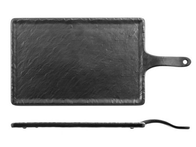 H&H Decoro Ardesia Melamin Teller Schwarz Mit Griff Cm22X33