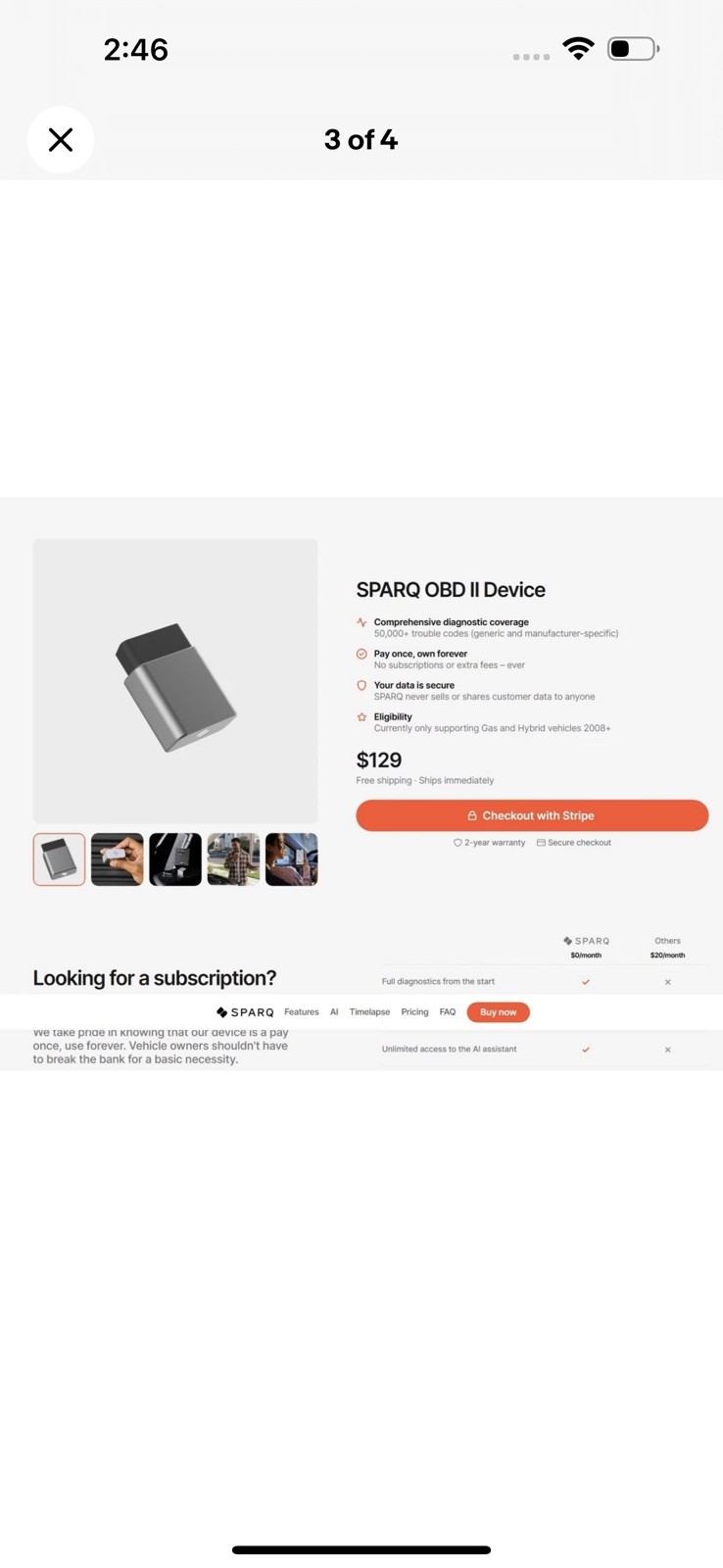 SPARQ Diagnostics A.I. Car Health Monitor OBD Diagnostics Brand NEW SEALED! $129