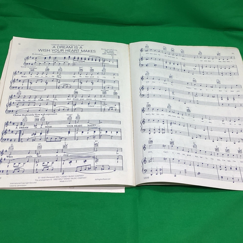 Disneyland 25th Anniversary Songbook Sheet Music Book 1980 Disney Park, partial - Image 4 of 4