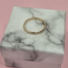 9ct Gold Hallmarked Wedding 2mm Court Band Ring 1.2g Solid Yellow Gold Size Uk N