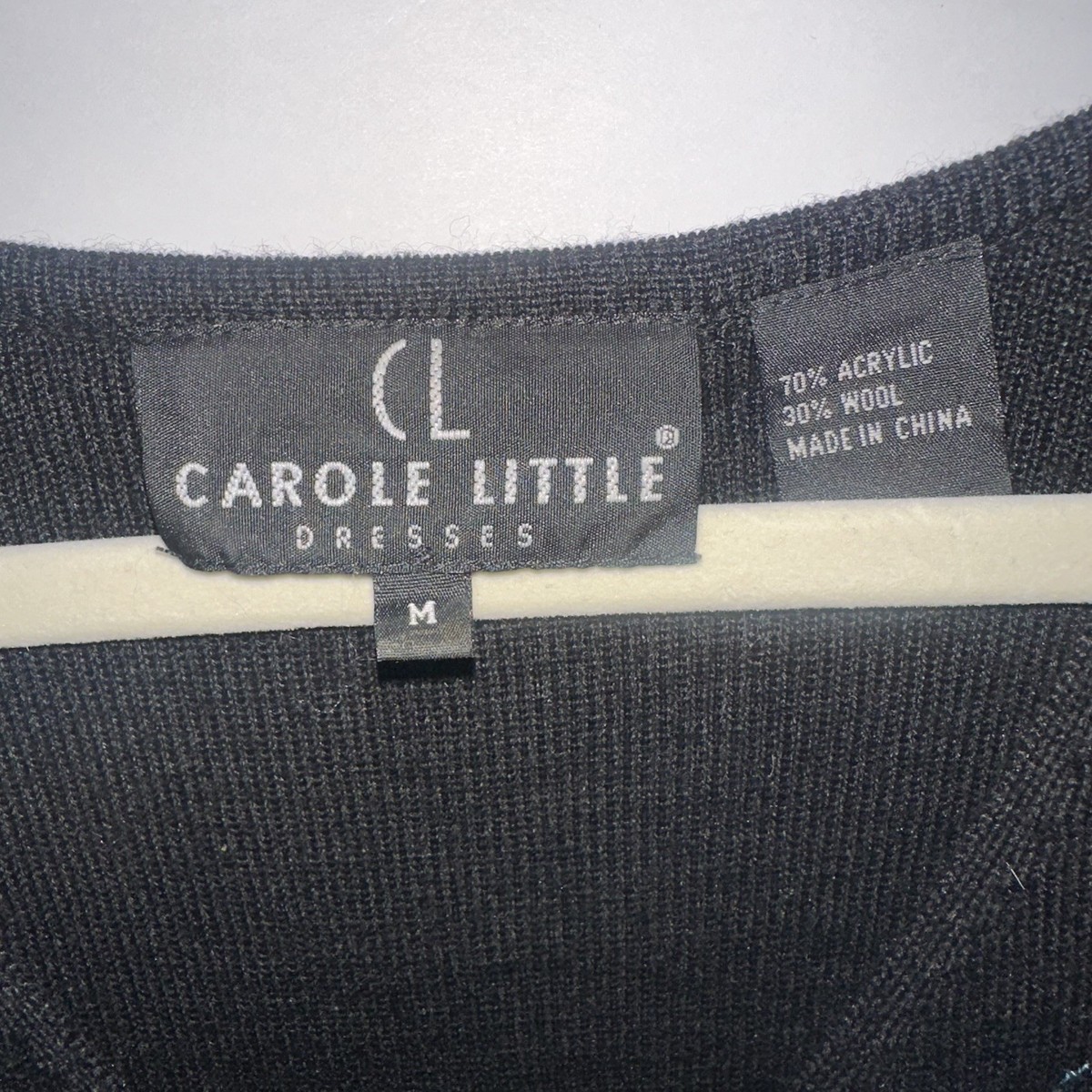 Vintage Carole Little Sweater Dress Size Medium Floral Embroidered Cable Knit View 3
