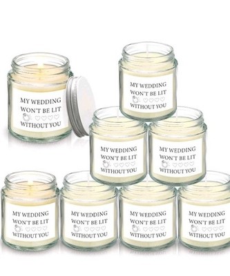 6 Pcs Bridesmaid Proposal Gifts My Wedding Won't Be Lit Without You Candles N...