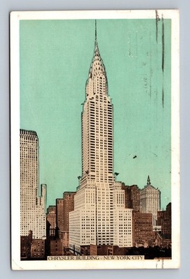 Vintage Chrysler Building New York City Postcard Mid-Century Art Deco
