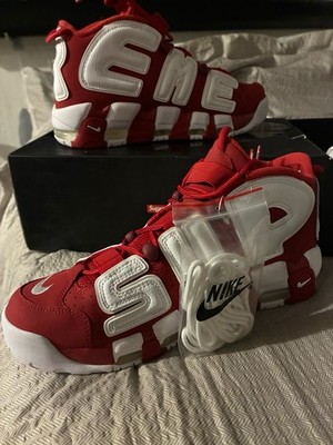 Nike Supreme X  AIR MORE UPTEMPO  [Varsity Red/White] SZ 10.5 Sneakers!