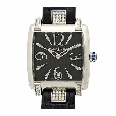 ULYSSE NARDIN Caprice Lug Diamond 133-91 Black Men's Used Watch #21021