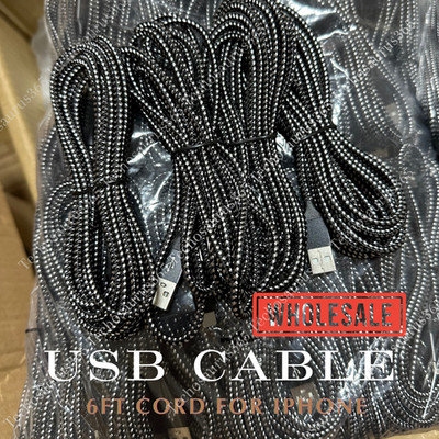 Braided Fast Charger 6FT Cable Heavy Duty USB Lot Cord For iPhone 14 13 12 11 XS