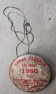 Vintage Free Drink Button From Las Vegas-1960