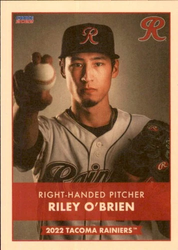 2022 Tacoma Rainiers Choice 19 Riley O'Brien Seattle Washington WA Baseball Card
