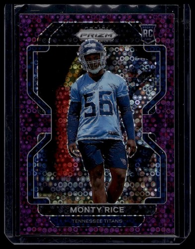 Monty Rice 2021 Panini Prizm #420 Purple No Huddle Disco Rookie /35 Titans - Picture 1 of 2