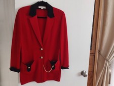 St John buitifull bright red jacket with gold buttons , size 8