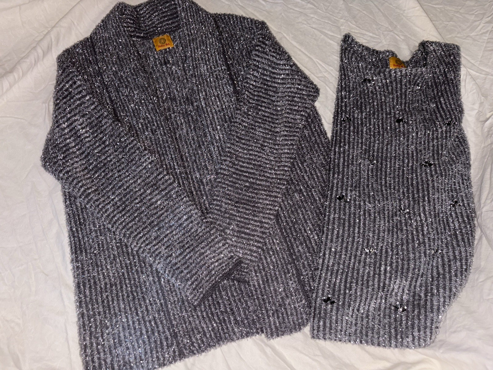 RUBY RED SILVER SPARKLE 2 PIECE LONG SLEEVED JACK… - image 1