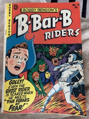BOBBY BENSON'S B-BAR-B RIDERS #15 VG+ 1952-ME GHOST RIDER HORROR    