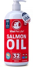 Salmon Oil for Dogs  Cats - Healthy Skin  Coat, Omega 3 EPA DHA, Liquid