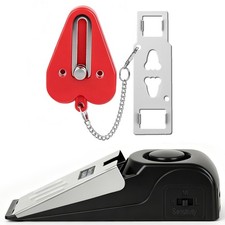 Portable Door Lock Door Stop Alarm Set, Dual Protection Home Security Door ...