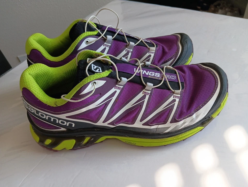 Zapato de Trail Running Salomon Wings Pro para Mujer Verde Púrpura Talla Us 10.5 Foto 2 de 4