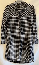 MADEWELL Women’s Black Flannel Shirt Dress Button Up Long Sleeves • Small • NWOT
