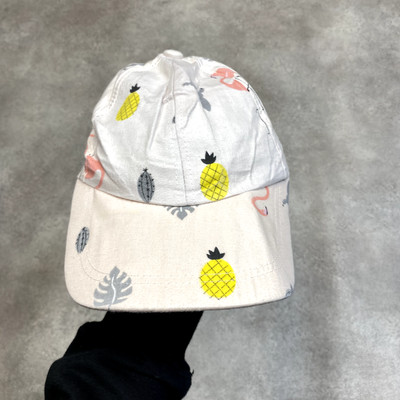 Exotische Baseballmütze Kinder Obst verstellbarer Riemen hinten Cap pink gelb, grau