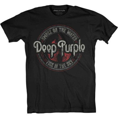 Deep Purple - Smoke Circle T-Shirt Black