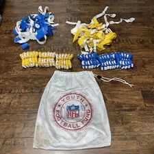 NFL YOUTH FOOTBALL FUND FLAG FOOTBALL 96 FLAGS 48 BELTS CARRYING BAG BLUE YELLOW