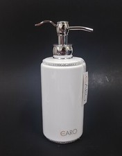 NEW CARO WHITE CERAMIC,CRYSTALS BATHROOM SOAP DISPENSER,SILVER CHROME PUMP