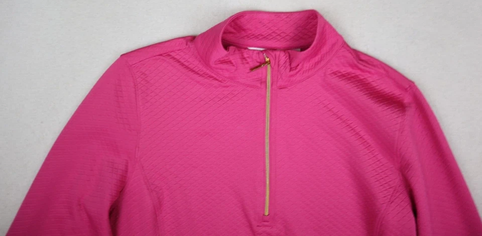 LADY HAGEN - 女士粉色 1/4 拉链长袖弹力针织拉绒 - M 码 — 第 4/4 张图片